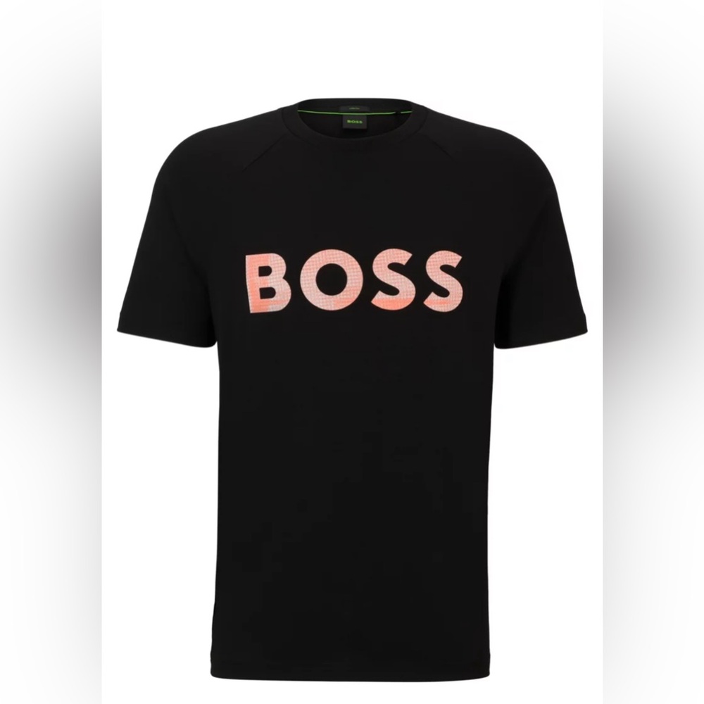 Hugo Boss- STRETCH-COTTON REGULAR-FIT T-SHIRT WITH SEASONAL LOGO - Black